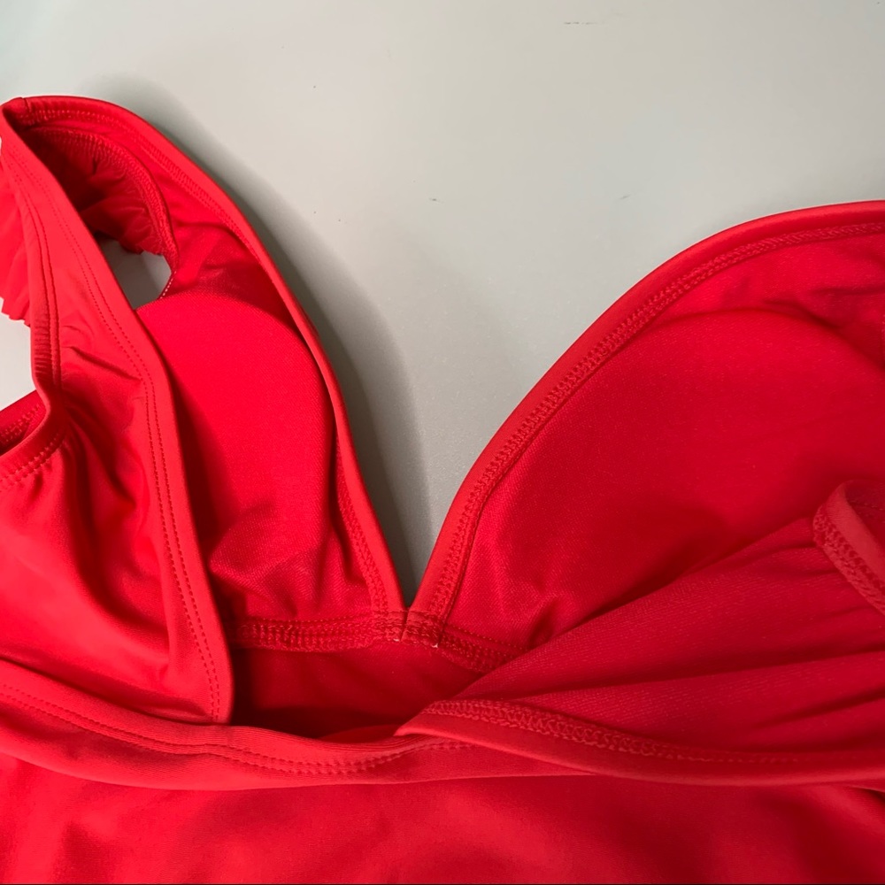 Kona Sol Ruffle Shoulder High Coverage Swimsuit - Picture 7 of 15